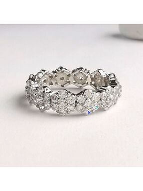 Forget Me Not Eternity Band CZ Sterling Silver Size 7 🆕